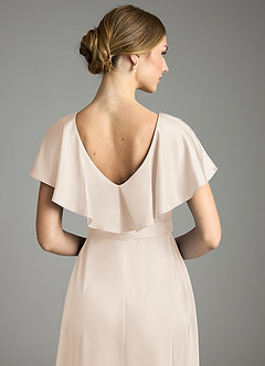 Azazie Lainey Bridesmaid Dresses White Alabaster A-Line with Pockets Stretch Satin Dress image2