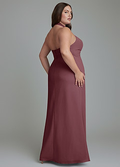 Azazie Jemma Vestidos de damas de honor Vestido Sangrado de Gasa de Corte Recto con Plisado image12
