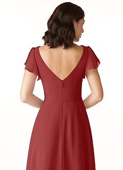 Azazie Omari Bridesmaid Dresses Rust A-Line Chiffon Dress image6