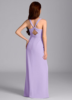 Azazie Mero Junior Lilac Mermaid Pleated Chiffon Dress image2