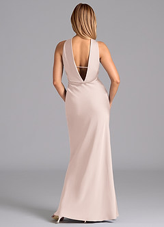 Azazie Lusinda Bridesmaid Dresses Blushing Pink Mermaid Strapless Stretch Satin Dress image7