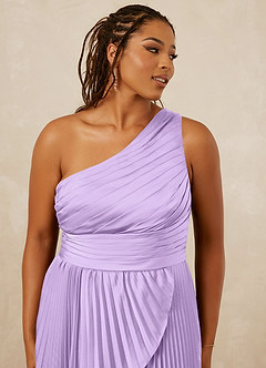 Christian Siriano Bridal for Azazie 1008 Bridesmaid Dresses Lilac A-Line One Shoulder Stretch Satin Dress image12