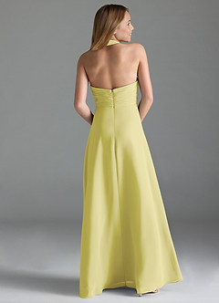 Azazie Tessie Junior Lemon Sorbet A-Line Pleated Chiffon Dress image5