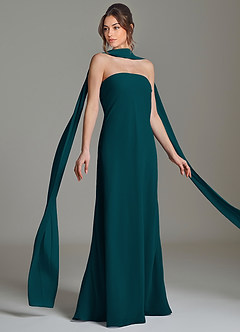 Azazie Ilana Bridesmaid Dresses Pine A-Line Strapless Chiffon Dress image5
