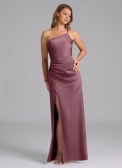 Azazie Eren Brudtärnklänningar Klänning av Sjöjungfru i Stretch Satin One-shoulder Ametist image4