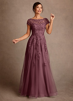 Azazie Jalinda Suknie dla Matki Panny Młodej Linia A Koronka Szyfon Długość podłogi Sukienka image3