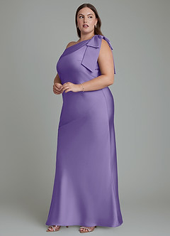 Azazie Yuanna Bridesmaid Dresses Tahiti Mermaid One Shoulder Stretch Satin Dress image13