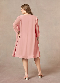 Azazie Shirley Mère de la mariée Robes Robe Trapèze en Mousseline de soie Plissé Scoop Rosette image9