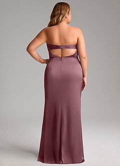Azazie Leonis Bridesmaid Dresses Amethyst Mermaid Pleated Stretch Satin Convertible Dress image7