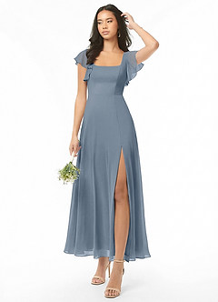 Azazie Bondi Bridesmaid Dresses Twilight A-Line Ruched Chiffon Dress image1