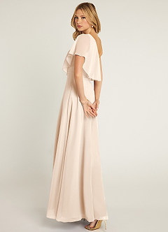 Azazie Lizzy Bridesmaid Dresses White Alabaster A-Line One Shoulder Chiffon Dress image6