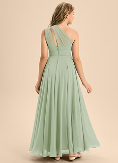 Azazie Charlize Junior Dusty Sage A-Line Pleated Chiffon Dress image2