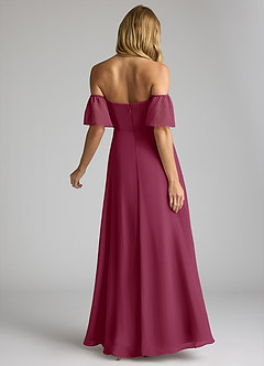 Azazie Sue Bridesmaid Dresses Mulberry A-Line Off the Shoulder Chiffon Convertible Dress image3