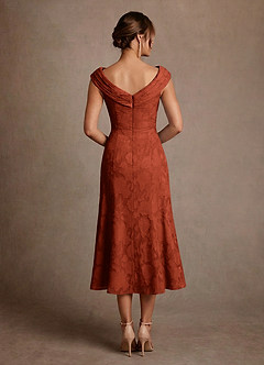 Azazie Keith Suknie dla Matki Panny Młodej Osłona Pofałdowany Kwiatowe wypalenie Długość herbaty Sukienka image2