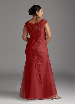 Azazie Melena Mother of the Bride Dresses Rust Mermaid Lace Tulle Dress image8