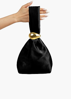 front Satin Wristlet Bag