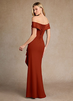 Azazie Laredo Klänningar till brudens mor Klänning Sjöjungfru i Stretch crepe Off the shoulder Rost image3