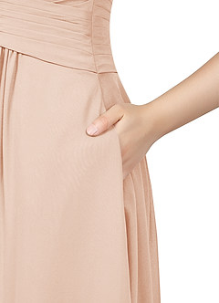 Azazie Claudia Jurken voor bruidsmeisjes Jurk van Chiffon met A-Lijn Sweetheart Halslijn Engelse Roos image10