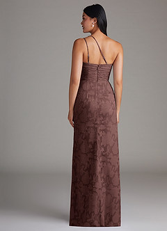 Azazie Eren Robes de demoiselle d'honneur Robe Fourreau en Blumen-Burnout Une épaule Expresso image2