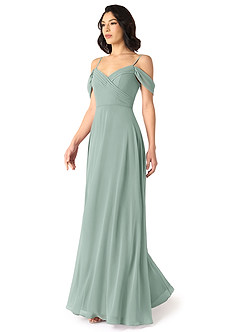 Azazie Tancie At-home Try On Dresses Vintage Mauve A-Line Off the Shoulder Chiffon Convertible Dress image3