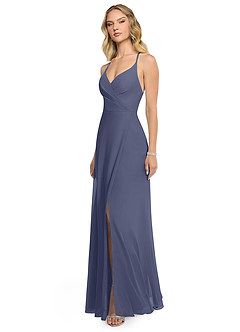 Azazie Davis Bridesmaid Dresses Stormy A-Line V-Neck Chiffon Dress image3