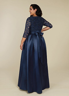 Azazie Delphi Mère de la mariée Robes Robe Trapèze en Dentelle Paillettes Bleu Marine Foncé image7