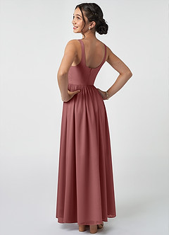 Azazie Keyla Junior Amethyst A-Line Pleated Chiffon Dress image4