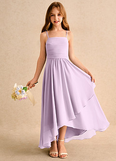 Azazie Twilight Dance Girls Formal Abiti da Ragazza di Fiori Abito A-Line in Chiffon Plissettato Lilla Glassato image1