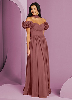 Barbie ♥ Azazie Bridesmaid Dresses Amethyst A-Line Off the Shoulder Chiffon Convertible Dress image15