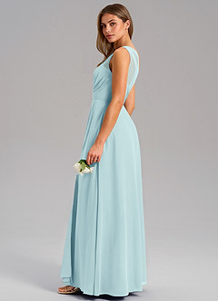 Azazie Phaedra Brautjungfernkleider A-Linie One-Shoulder Chiffon Kleid Seegrün image6