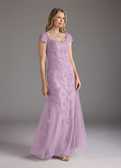 Azazie Marbella Mother of the Bride Dresses Wisteria Mermaid Queen Anne Sequins Lace Dress image3