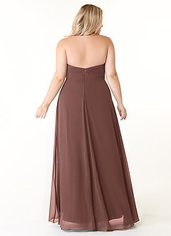 Azazie Tessie Bridesmaid Dresses Espresso A-Line V-Neck Pleated Chiffon Dress image7