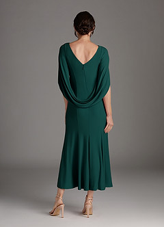 Azazie Bellona Mother of the Bride Dresses Pine Sheath Boatneck Luxe Knit Dress image4
