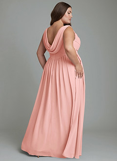 Azazie Novi Robes de demoiselle d'honneur Robe Trapèze en Mousseline de soie Plissé Rosette image8