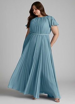 Azazie Kara Abiti da damigella modesti Abito A-Line Plissettato Chiffon Floor-Length image12