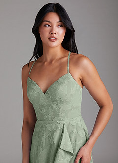 Azazie Naeem Bridesmaid Dresses Agave A-Line Floral Burnout Dress image6