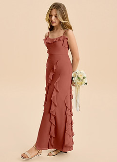 Azazie Phoebe Junior Klä av Tubklänning i Chiffong Rynkad image3