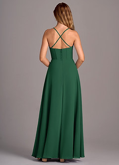 Azazie Carolyn Bridesmaid Dresses Dark Green A-Line Pleated Chiffon Dress image6