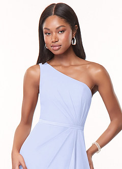 Azazie Liza Bridesmaid Dresses Lavender Mermaid One Shoulder Chiffon Dress image5