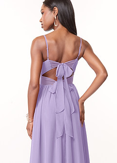 Azazie Zeya Bridesmaid Dresses Lilac A-Line V-Neck Pleated Chiffon Dress image2