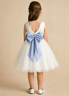 Azazie Sosie Jurken voor bloemenmeisjes A-Lijn Jurk van Tule Geplooid Ivoor Ijs image1