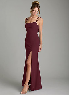 Azazie Egypt Bridesmaid Dresses Cabernet Sheath Sweetheart Neckline Chiffon Dress image4