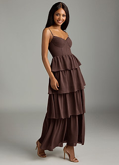 Azazie Kaiden Bridesmaid Dresses Ganache A-Line Sweetheart Neckline Chiffon Dress image3