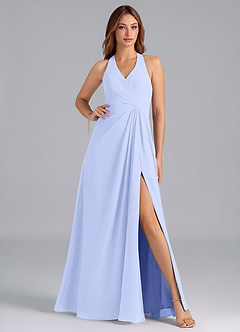 Azazie Dorota Bridesmaid Dresses Lavender A-Line Pleated Chiffon Dress image1