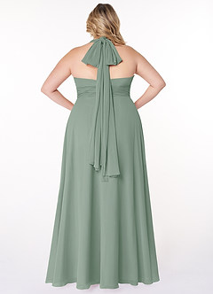 Azazie Fifi Robes de demoiselle d'honneur Robe Trapèze Convertible en Mousseline de soie Sans bretelles Sauge D'argent image13