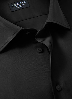 front Julian Schwarz Stretch-Satin-Hemd