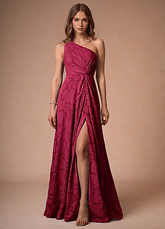 Hermosa Merlot One Shoulder Maxi Dress image3