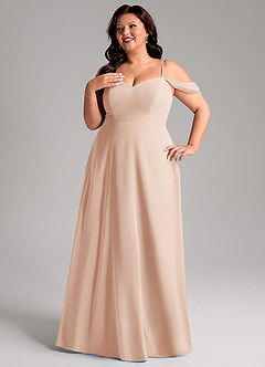 Azazie Marley Bridesmaid Dresses English Rose A-Line Off the Shoulder Chiffon Convertible Dress image14