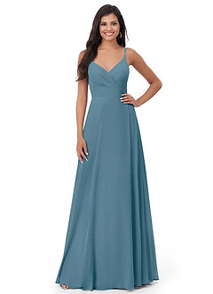 Azazie Lennon Bridesmaid Dresses Bermuda A-Line Lace Chiffon Dress image5