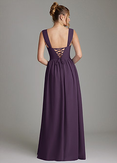 Azazie Caterina Bridesmaid Dresses Plum A-Line Corset Chiffon Dress image6